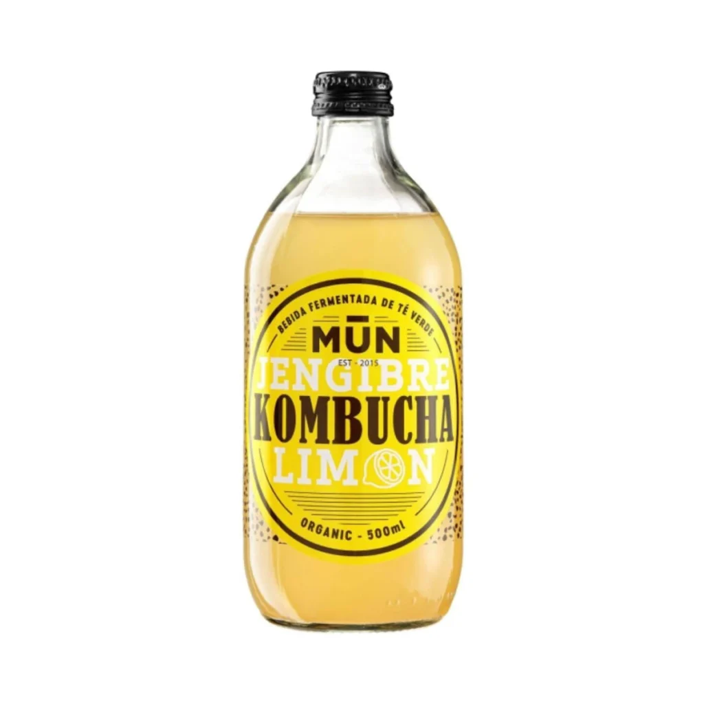 botella de cristal de kombucha jengibre y limón mun 500 ml