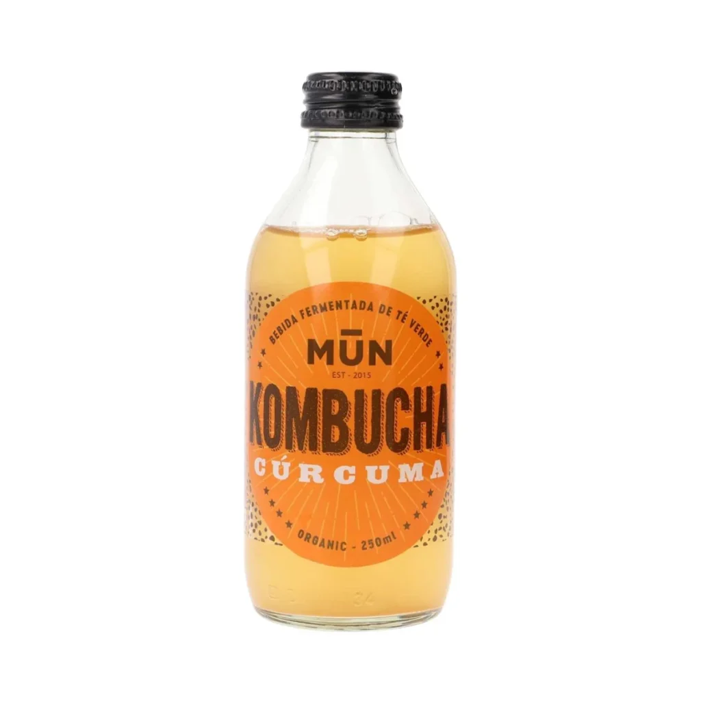 botella de cristal de kombucha cúrcuma mun 250 ml