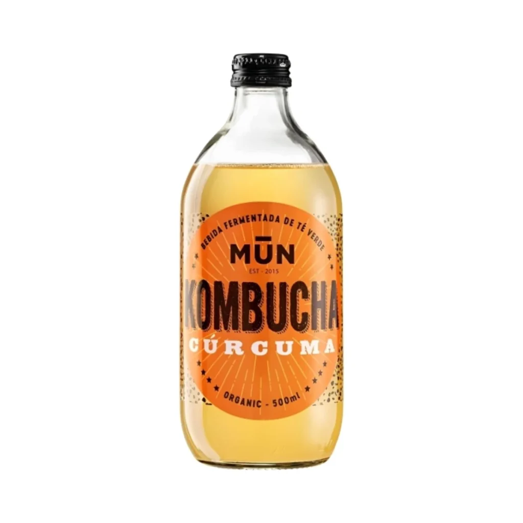 botella de cristal de kombucha cúrcuma mun 500 ml