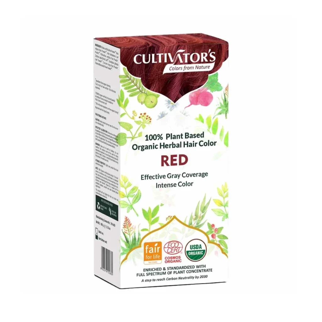 caja de tinte orgánico vegetal para el pelo de cultivators de 100 g tono pelirrojo (red)