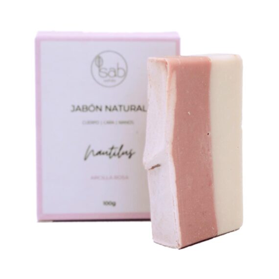 Jabón Sólido con Arcilla Rosa para Pieles Secas