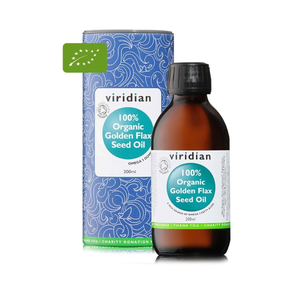 bote de aceite de lino dorado 200 ml bio viridian