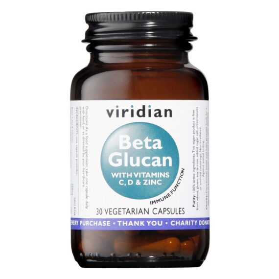 Beta Glucano 250 mg Plus Vit C, D3 y Zinc - 30 Cápsulas Veganas