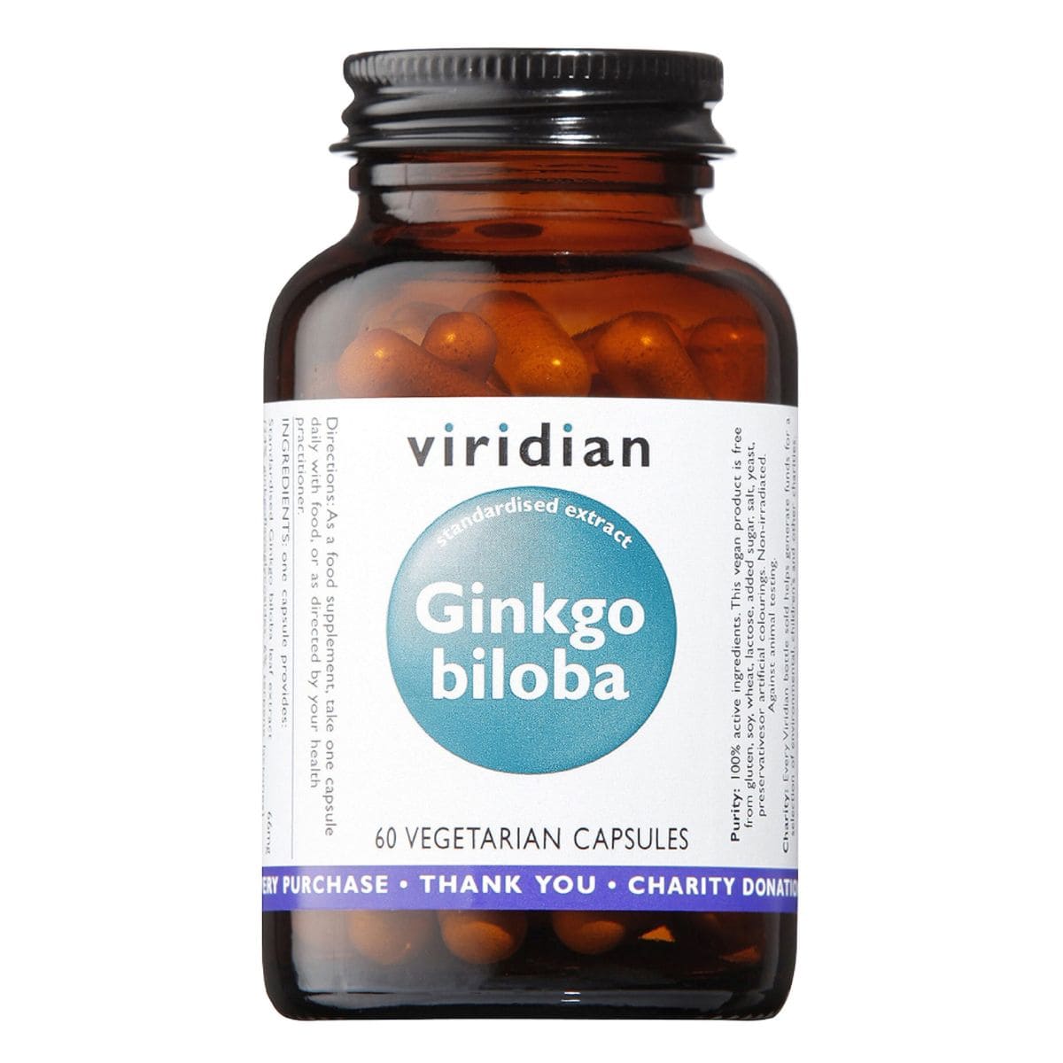 Ginkgo Biloba Extracto Estandarizado de Hoja – 60 Cápsulas Veganas