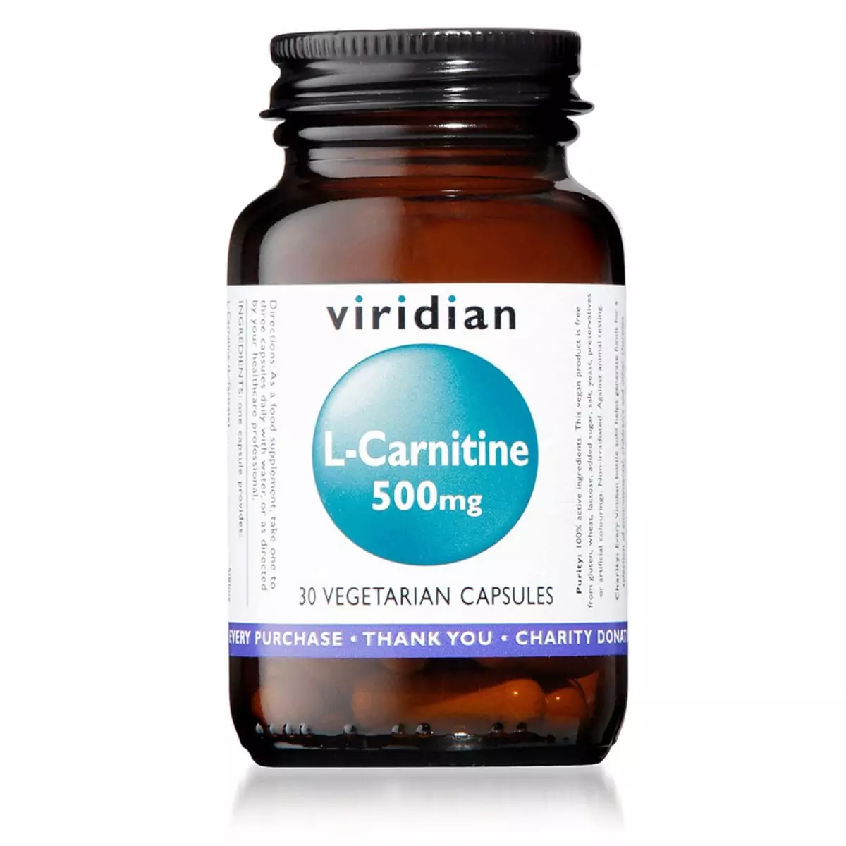 L-Carnitina 500 mg – 30 Cápsulas Veganas