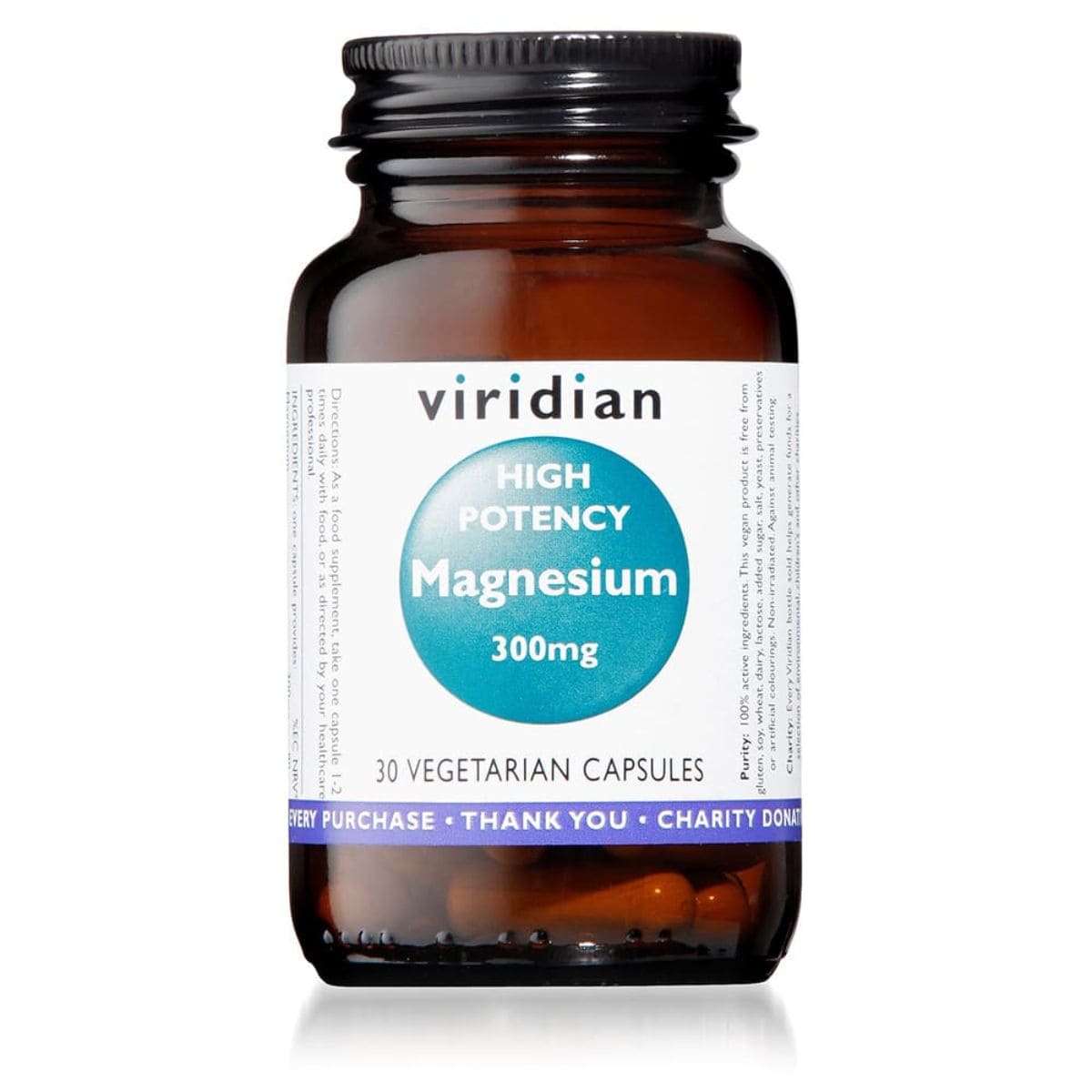 Magnesio Alta Potencia 300 mg – 30 Cápsulas Veganas