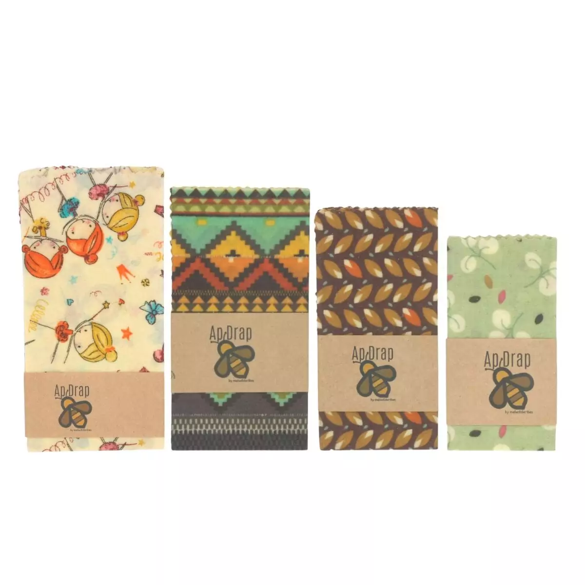 Pack de 4, envontorios encerados diferentes tamaños.