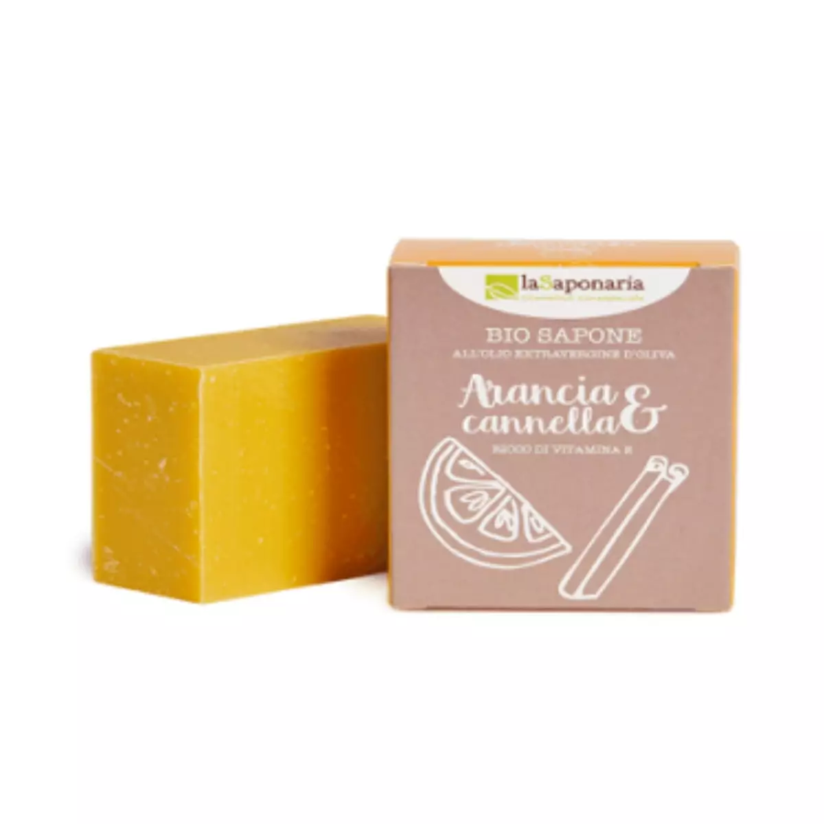 JABON EN PASTILLA naranja y canela 100gr.