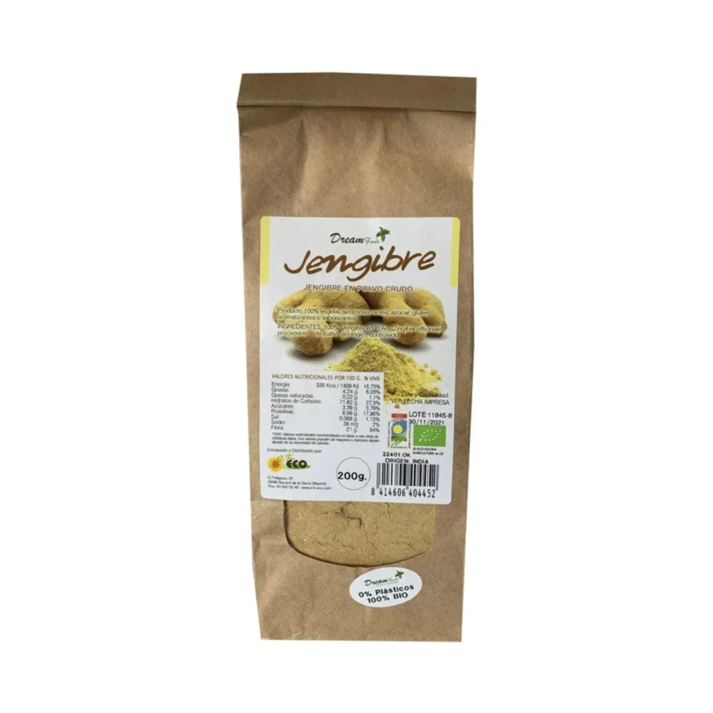 bolsa de papel de jengibre en polvo ecológico dream foods 150 g