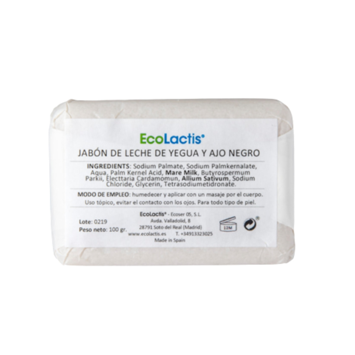Jabon de Leche de Yegua y Ajo Negro 100 g