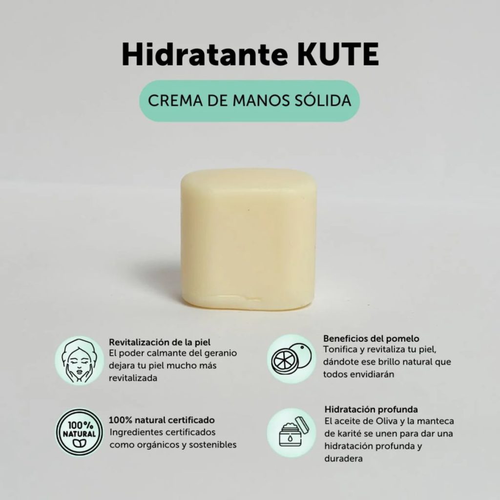 KUTE cema de manos solida de oliva. ECO