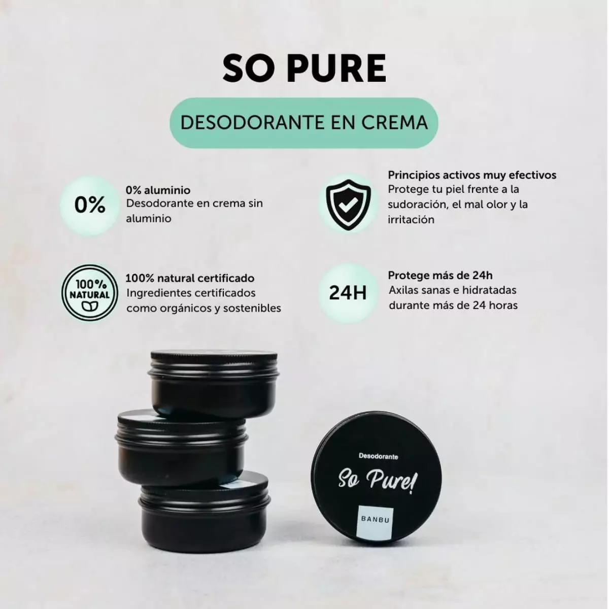 SO PURE desodorante crema natural 60gr.