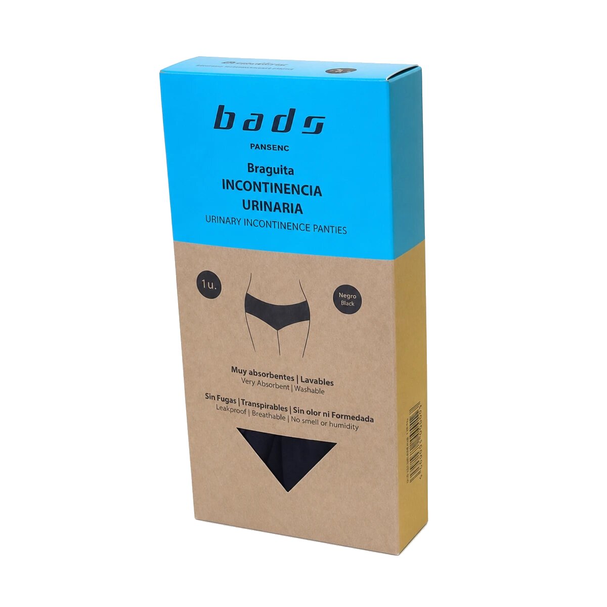 Braguita Incontinencia Urinaria Negra XL — Bads