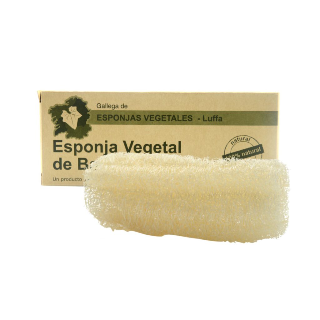 Esponja vegetal de luffa blanda caja y esponja