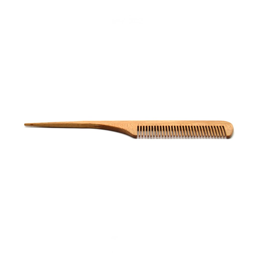 Peine de madera con mango púa horizontal