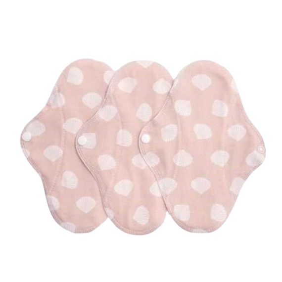Salvaslip de tela con estampado Conchas pack de 3