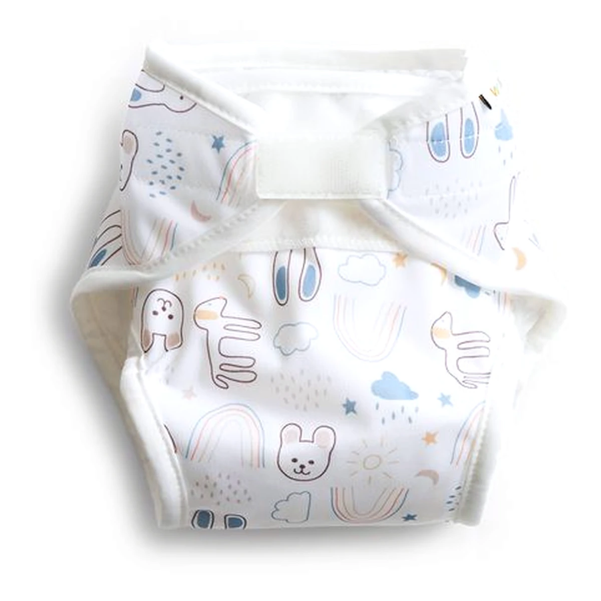 cubrepanal de tela impermeable talla s con estampado de animales en blanco