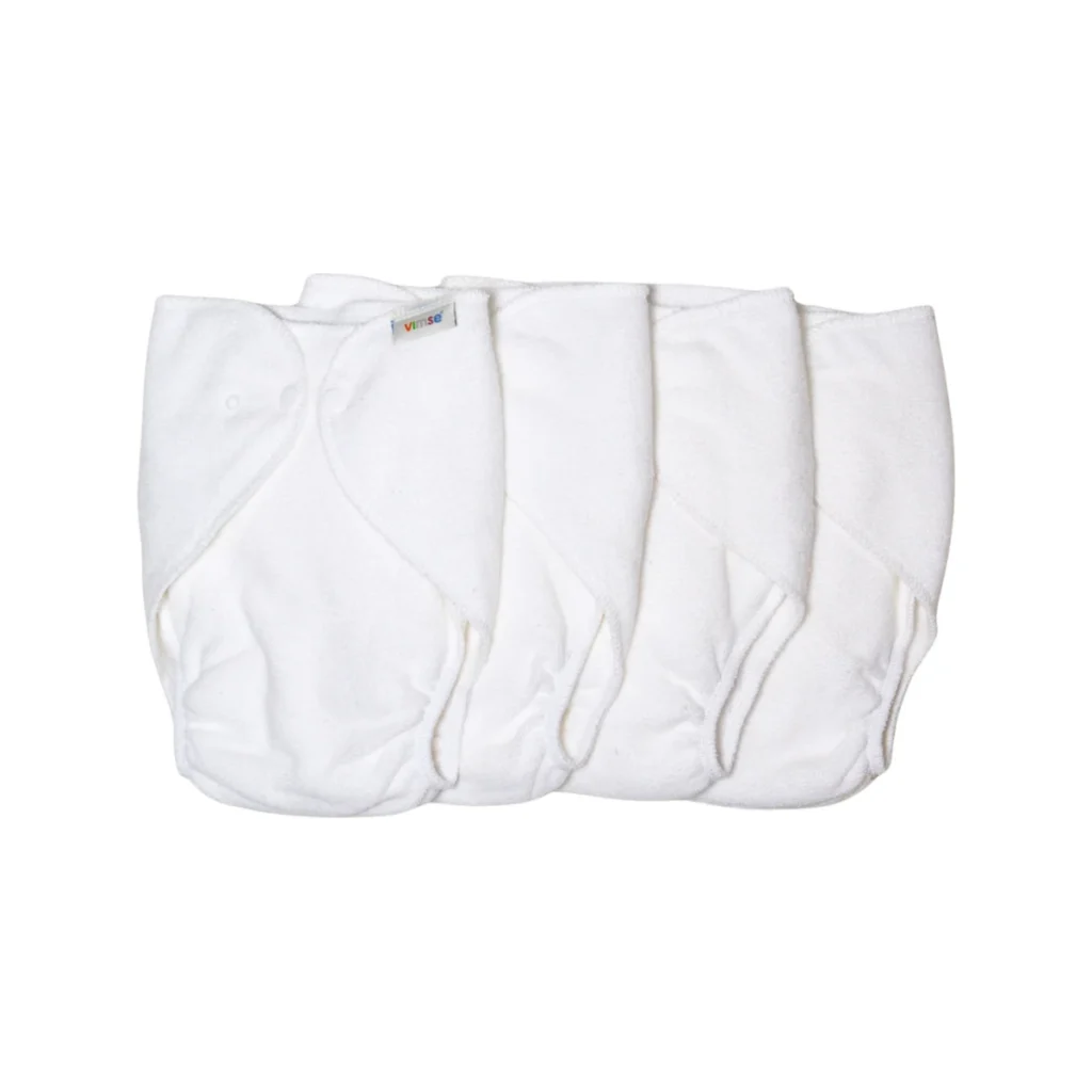 pack de 4 panales de algodon organico de rizo talla unica blancos