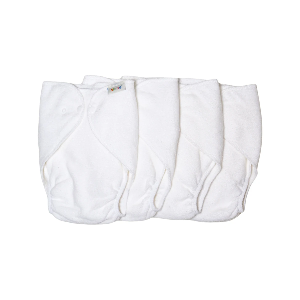 pack de 4 panales de algodon organico de rizo talla unica blancos