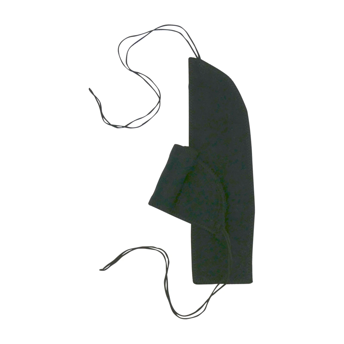 tampon de tela lavable de algodon organico color negro desenrollado con su cordon