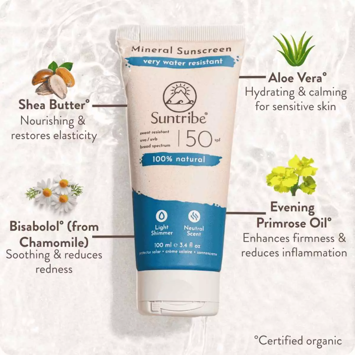 Propiedades Protector Solar Ecológico Deporte SPF50 Suntribe
