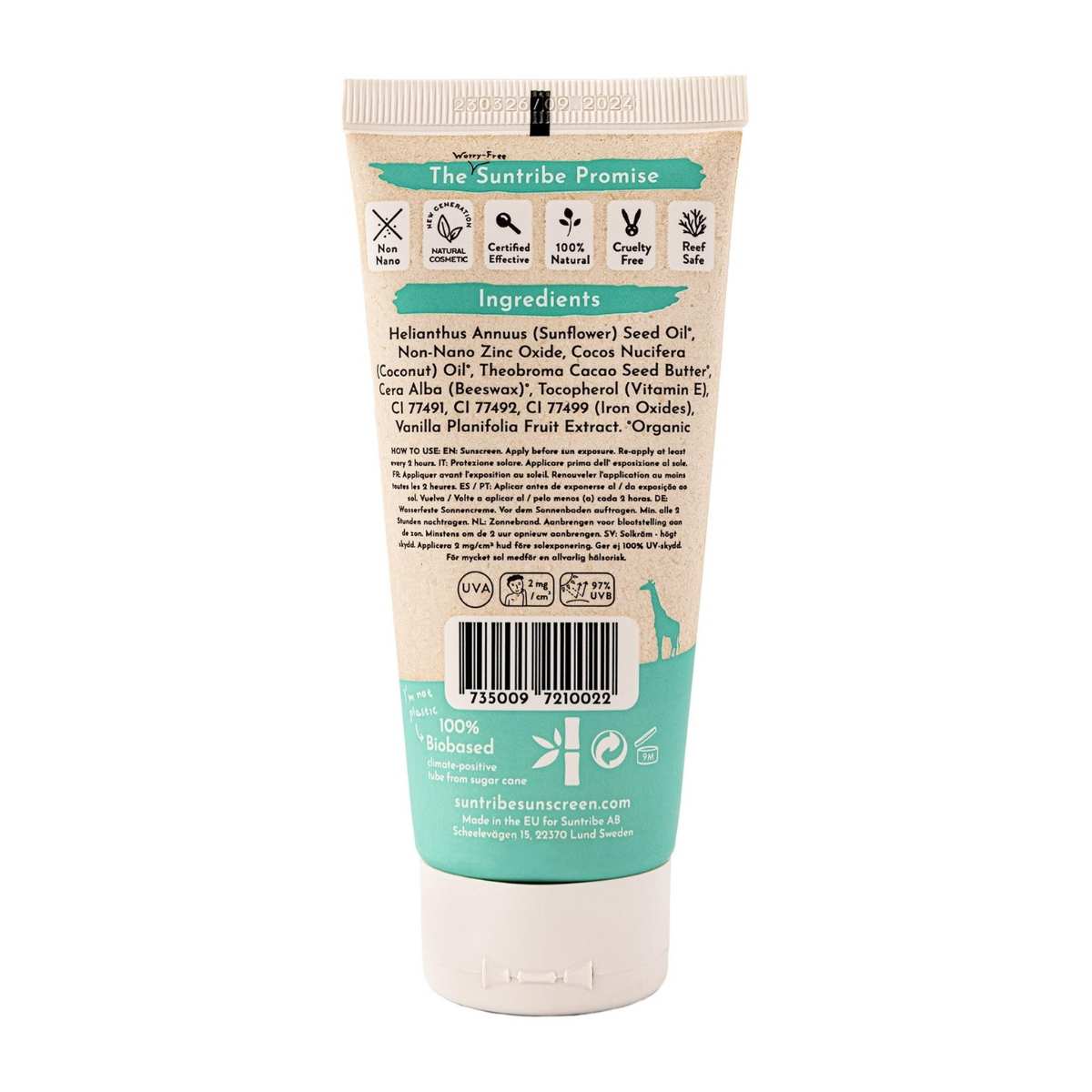 Crema Solar Mineral Ecológica Uso Diario Etiqueta Suntribe