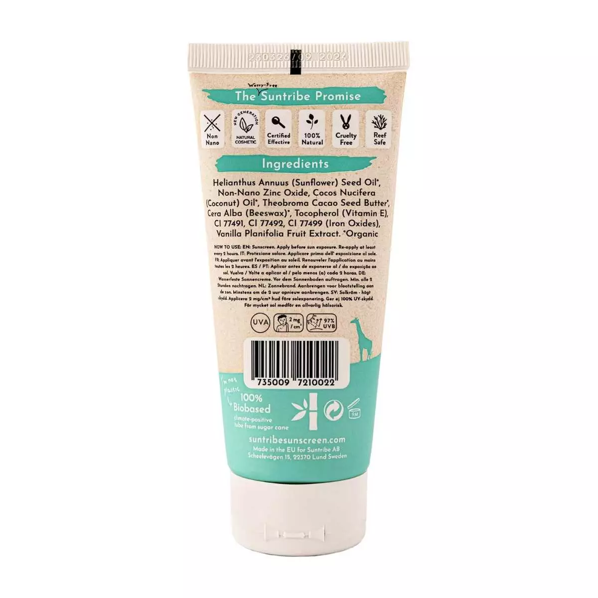 Crema Solar Mineral Ecológica Uso Diario Etiqueta Suntribe