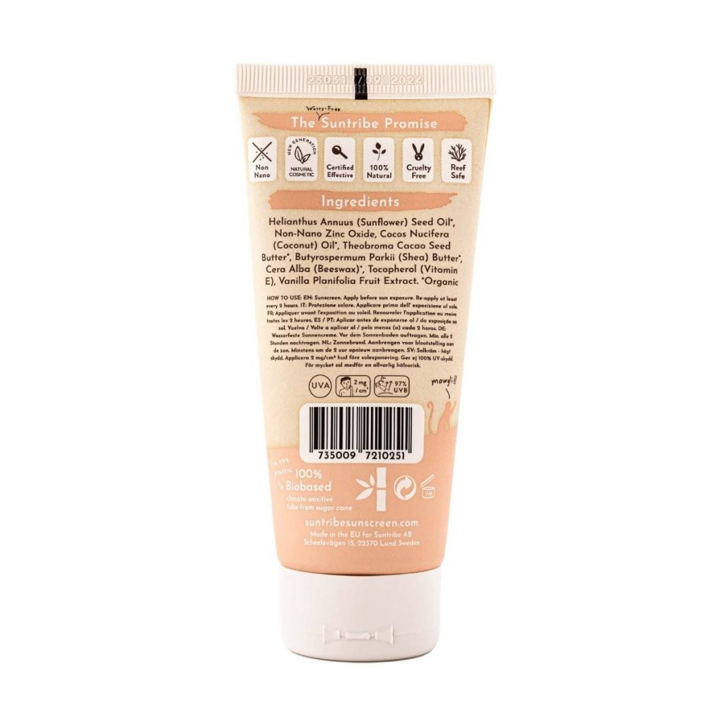 Etiqueta Crema Solar Mineral Ecológica Bebés Niños Suntribe