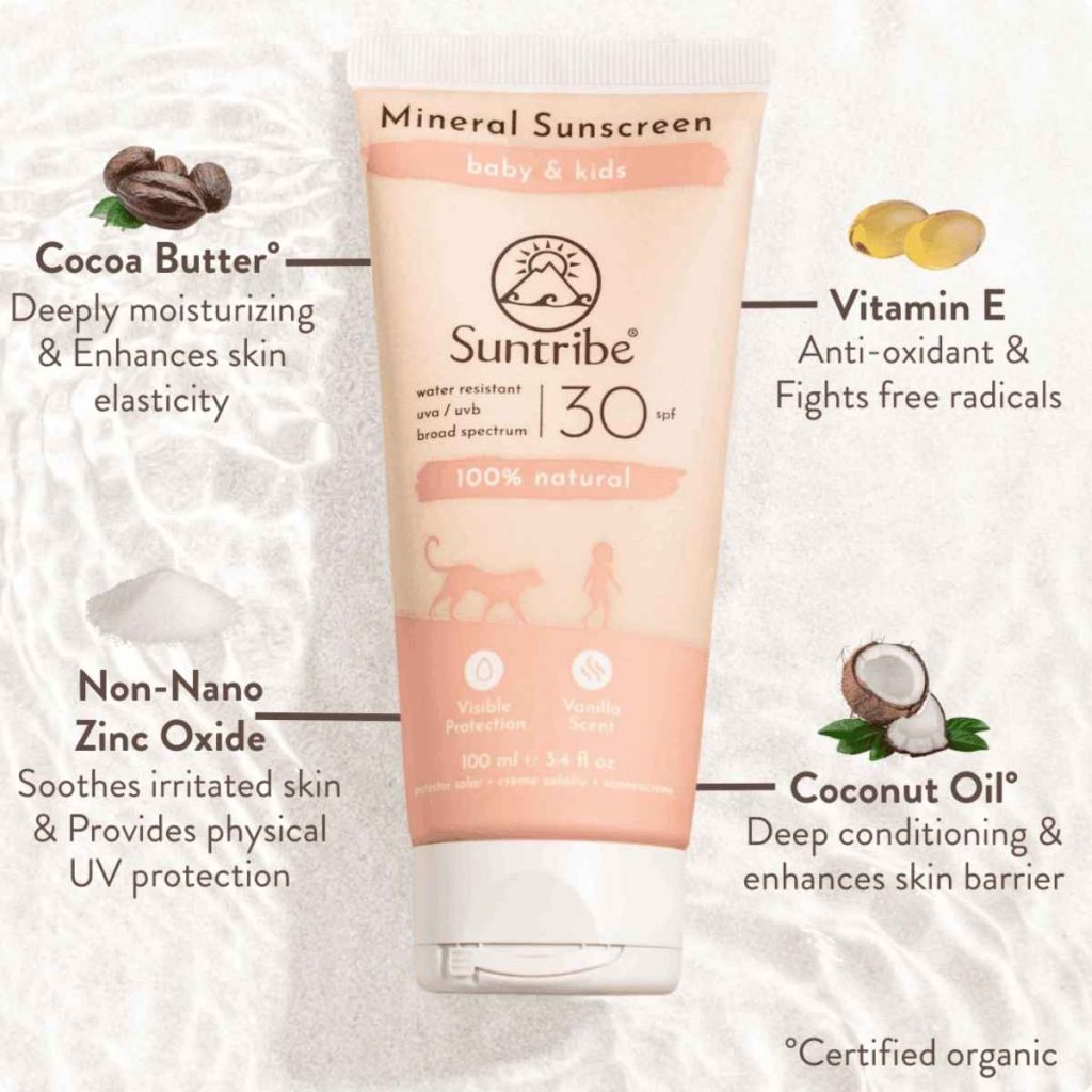 Ingredientes Crema Solar Mineral Ecológica Bebés Niños Suntribe