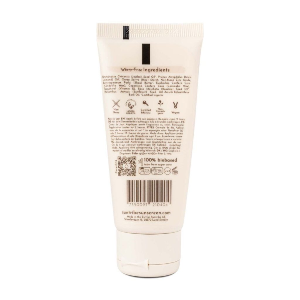 Etiqueta Crema de Día Mineral Ecológica SPF 20 sin Tinte Suntribe