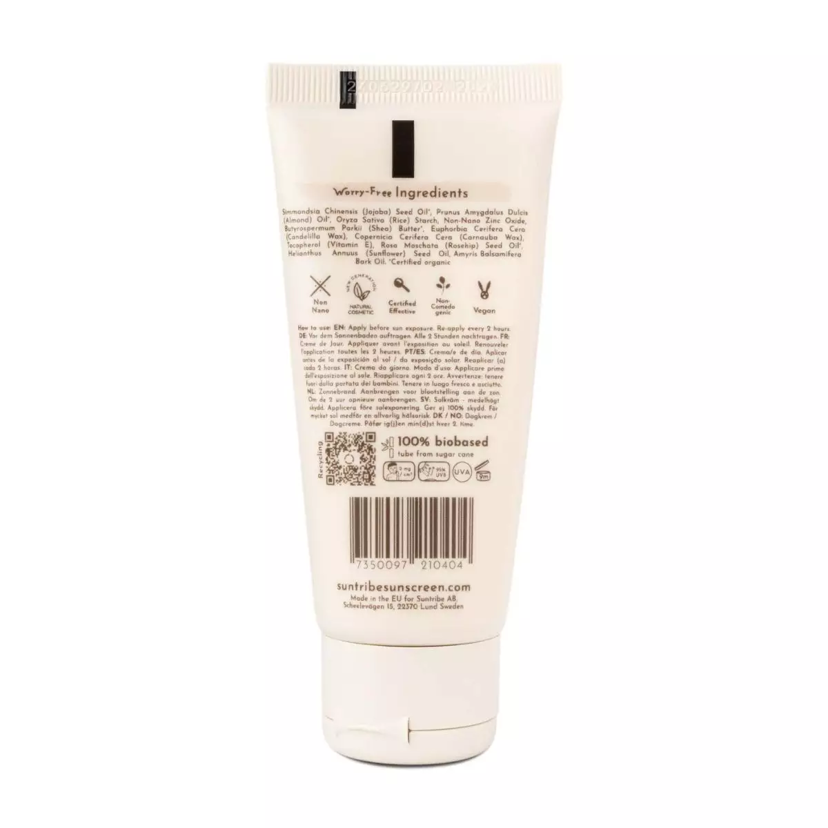 Etiqueta Crema de Día Mineral Ecológica SPF 20 sin Tinte Suntribe