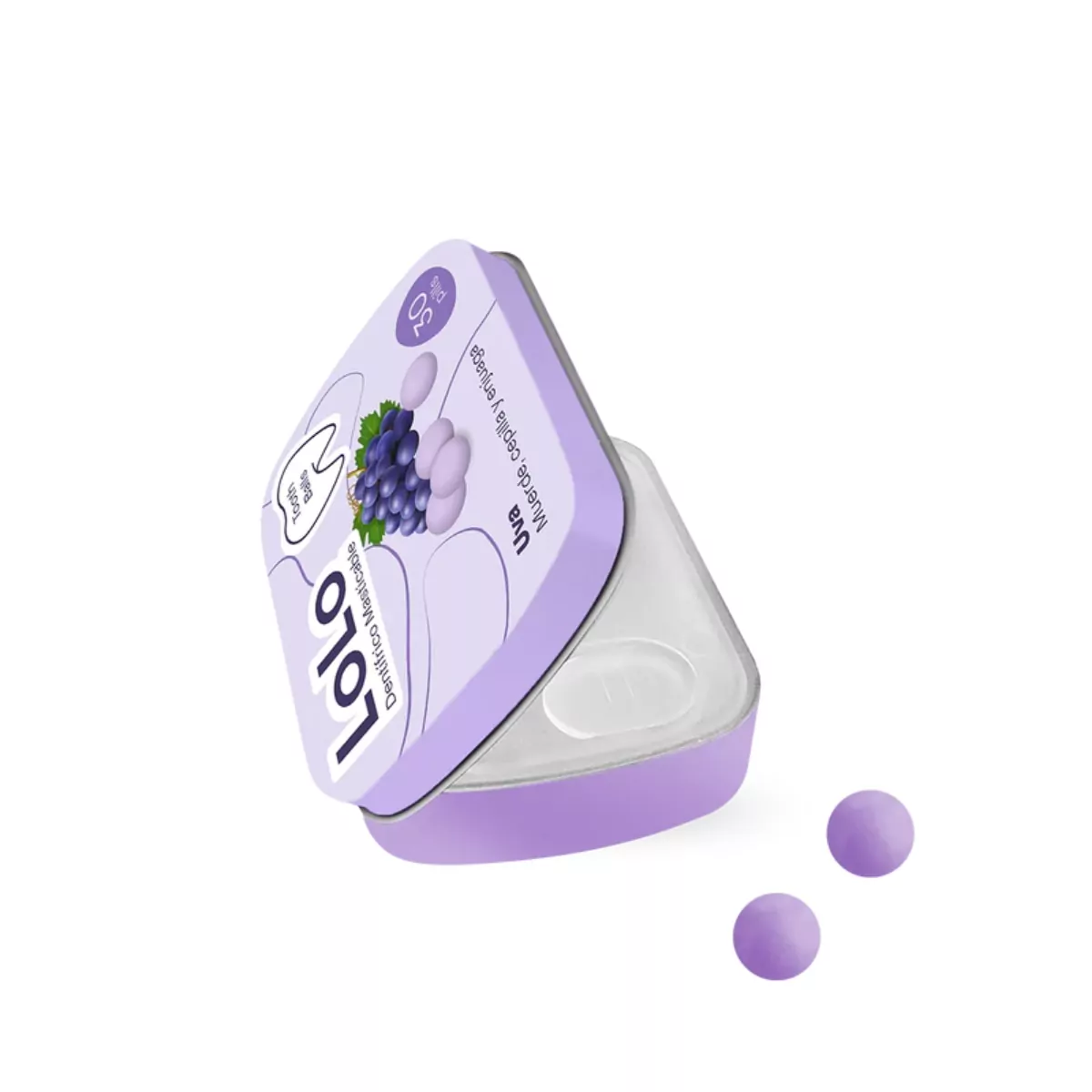 TOOTH BALLS sabor uva 20gr 30comp detalle 1