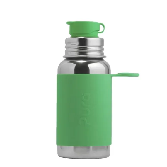 botella deportiva de acero inoxidable sin plastico verde