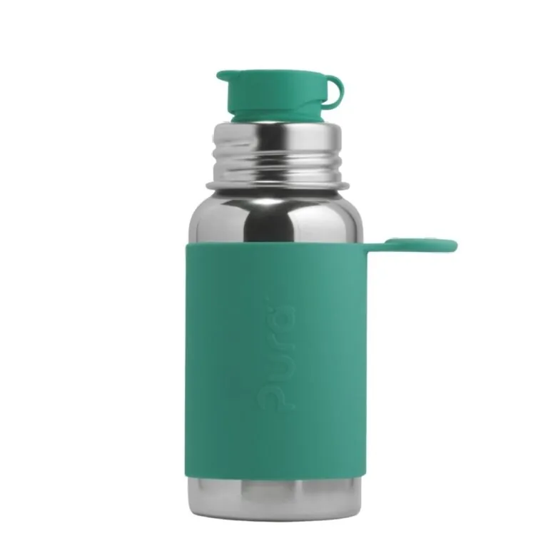 botella deportiva de acero inoxidable sin plastico verde