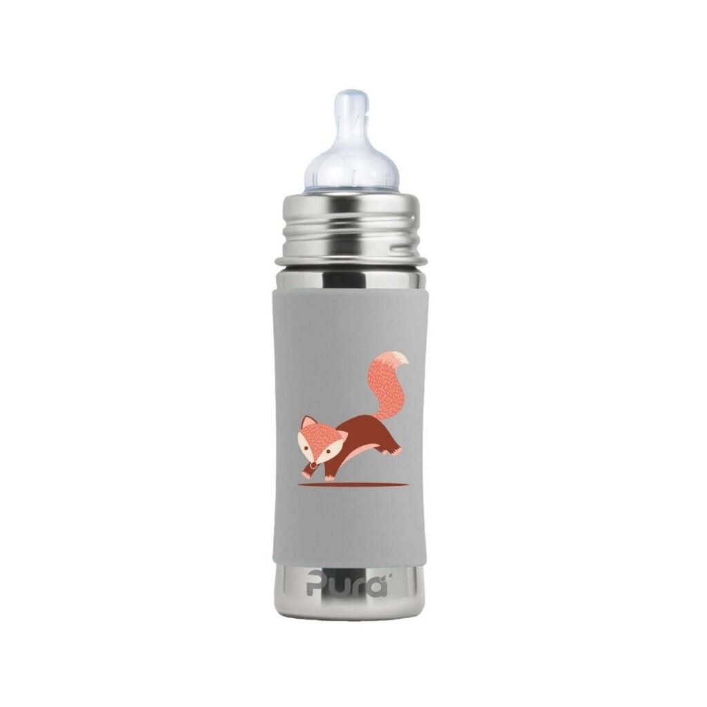 Biberón de Zorro 325 ml acero inoxidable sin plásticos