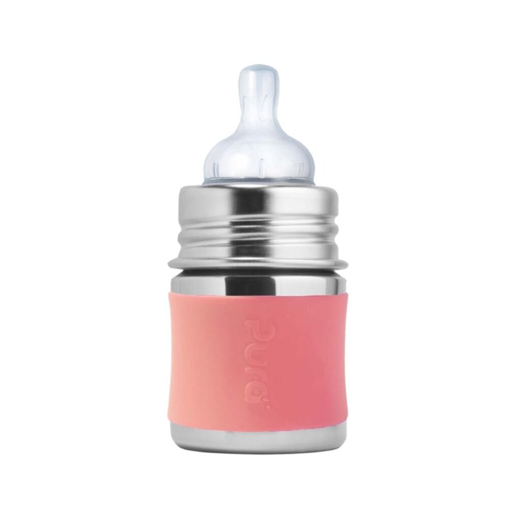 Biberón Rosa 150 ml acero inoxidable sin plásticos