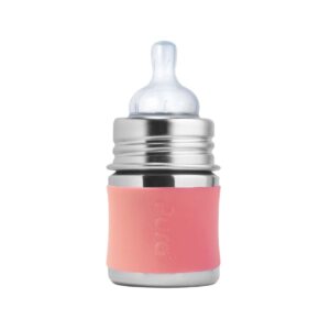 Biberón Rosa 150 ml acero inoxidable sin plásticos