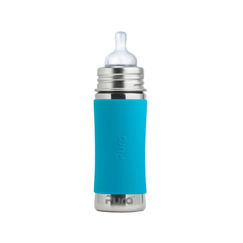Biberón Azul 325 ml acero inoxidable sin plásticos