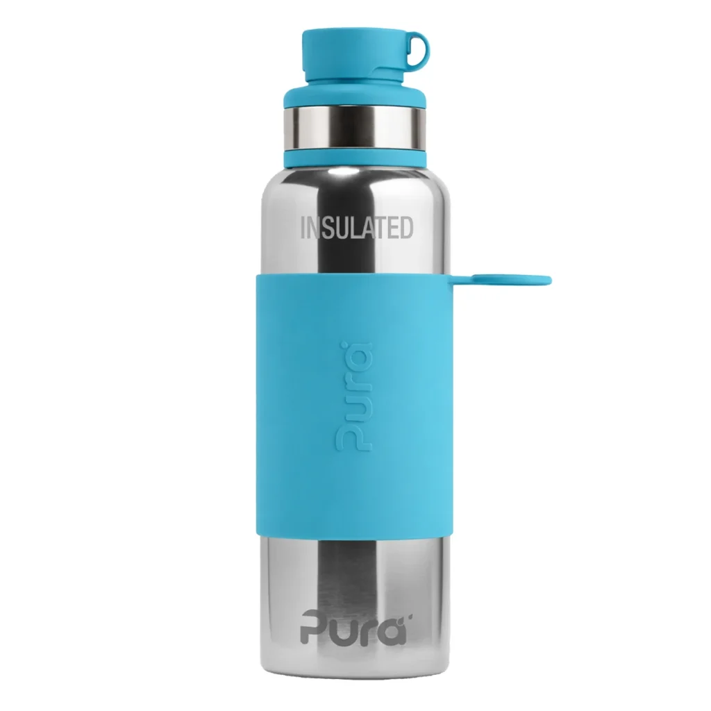 Botella térmica de acero inoxidable Pura de 650 ml en color aguamarina