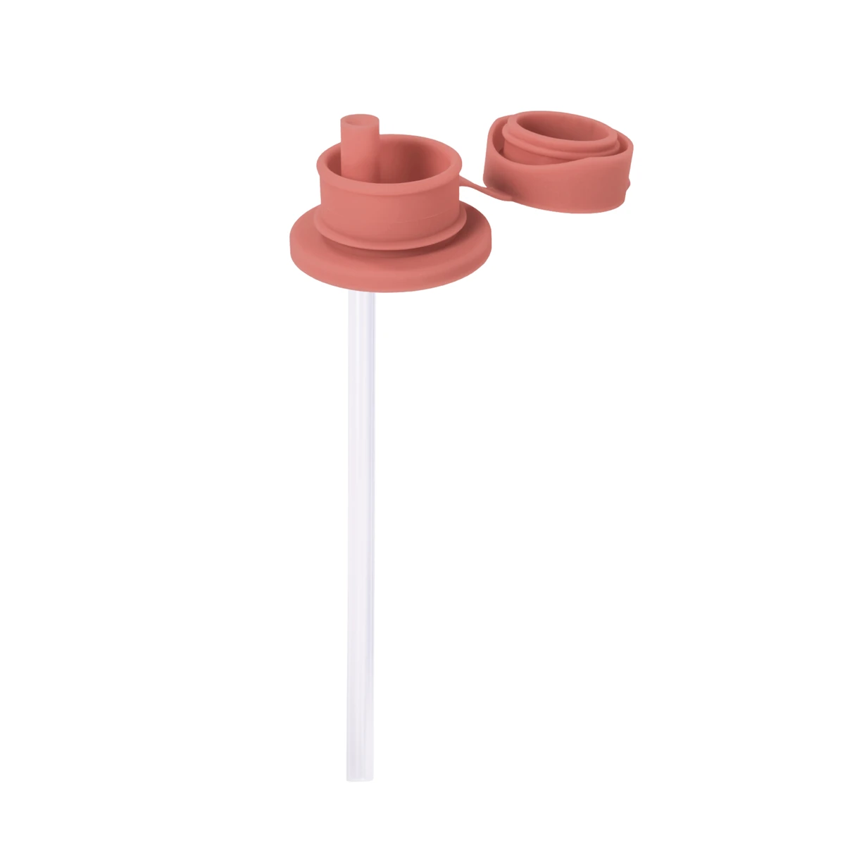 tapon deportivo pura rosa con pajita larga transparente y tapa