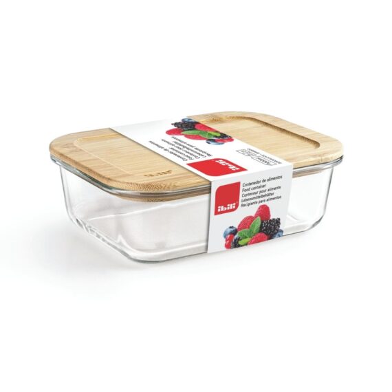 Táper para comida con tapa de bambú 1 L