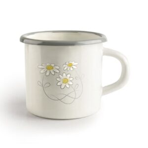 Taza vintage de acero esmaltado artesanal