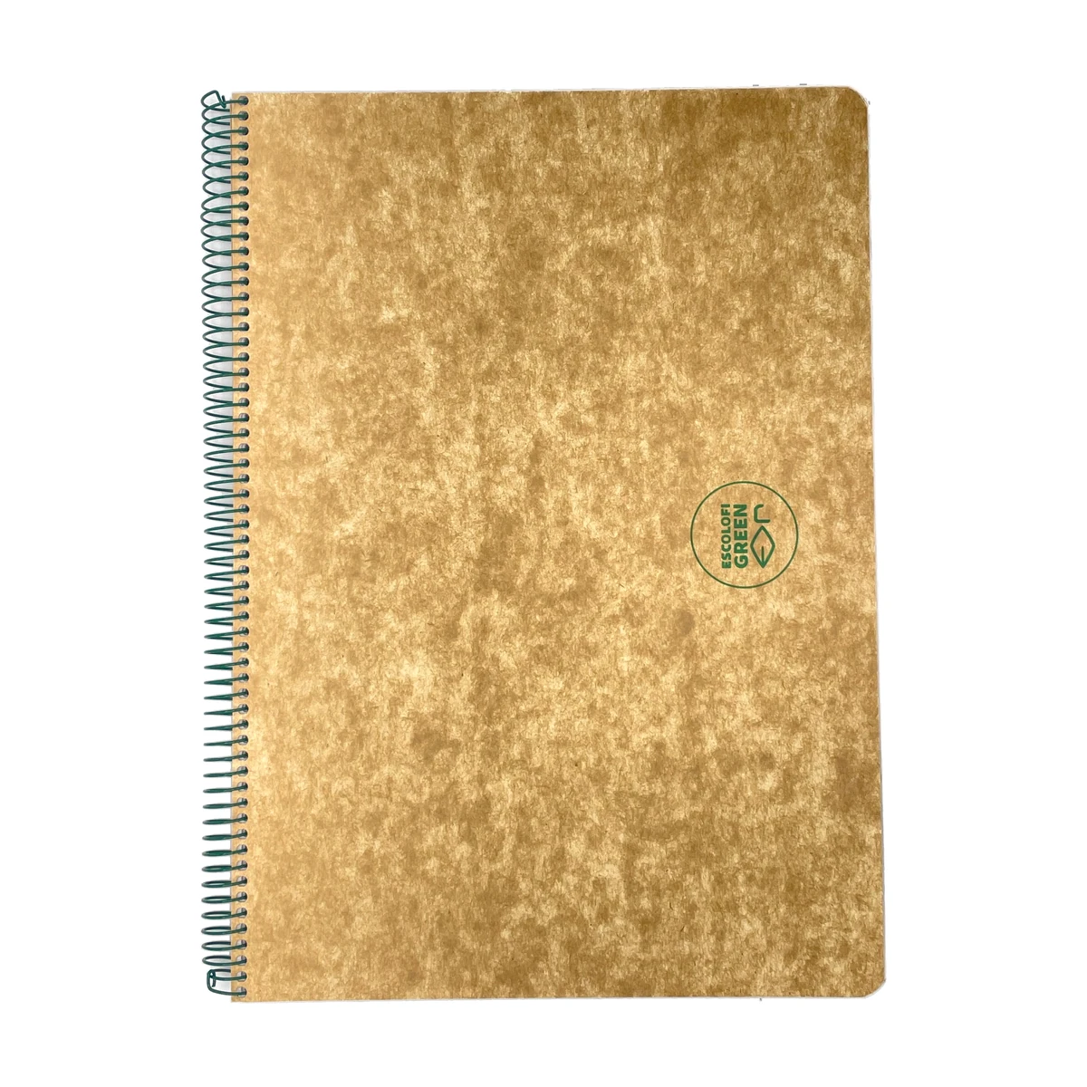cuaderno reciclado de espiral escolofi din a4 con tapa de carton kraft