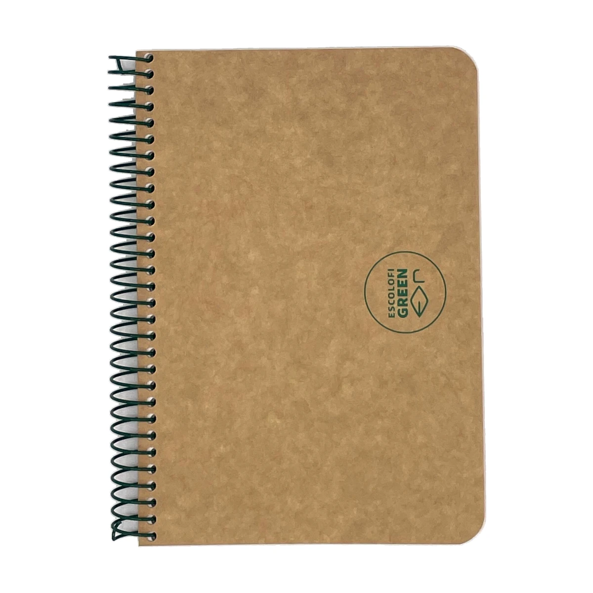 cuaderno reciclado de espiral escolofi din a6 con tapa de carton kraft