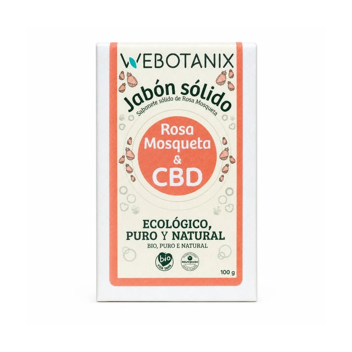 Jabón Sólido CBD Rosa Mosqueta 100g — Webotanix