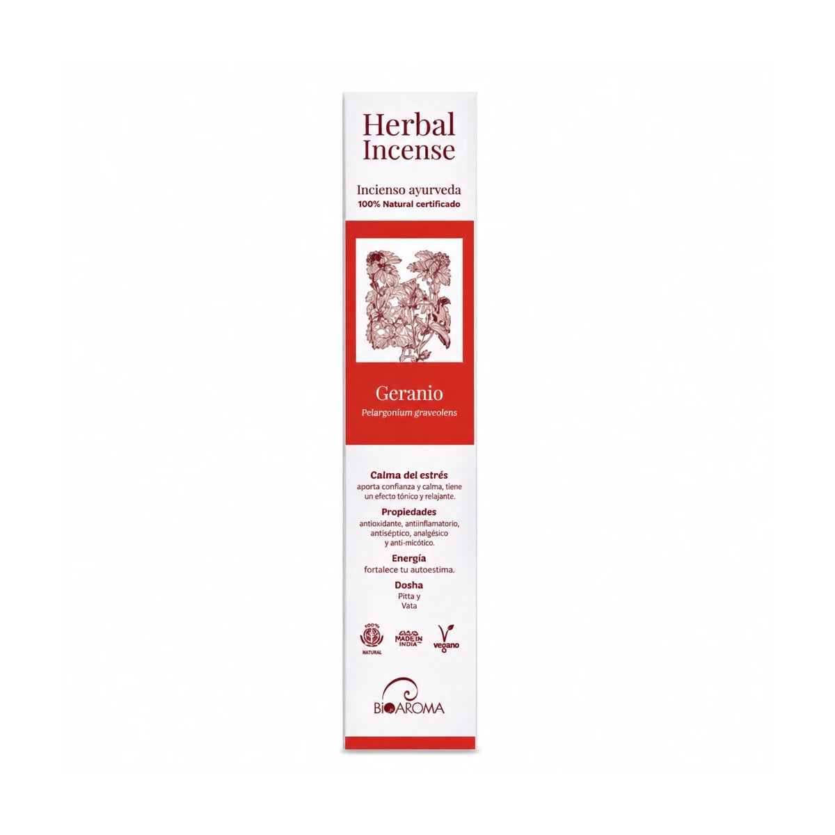 Incienso de Geranio Ayurveda 5 Packs de 12 Uds – BioAroma — Bioaroma