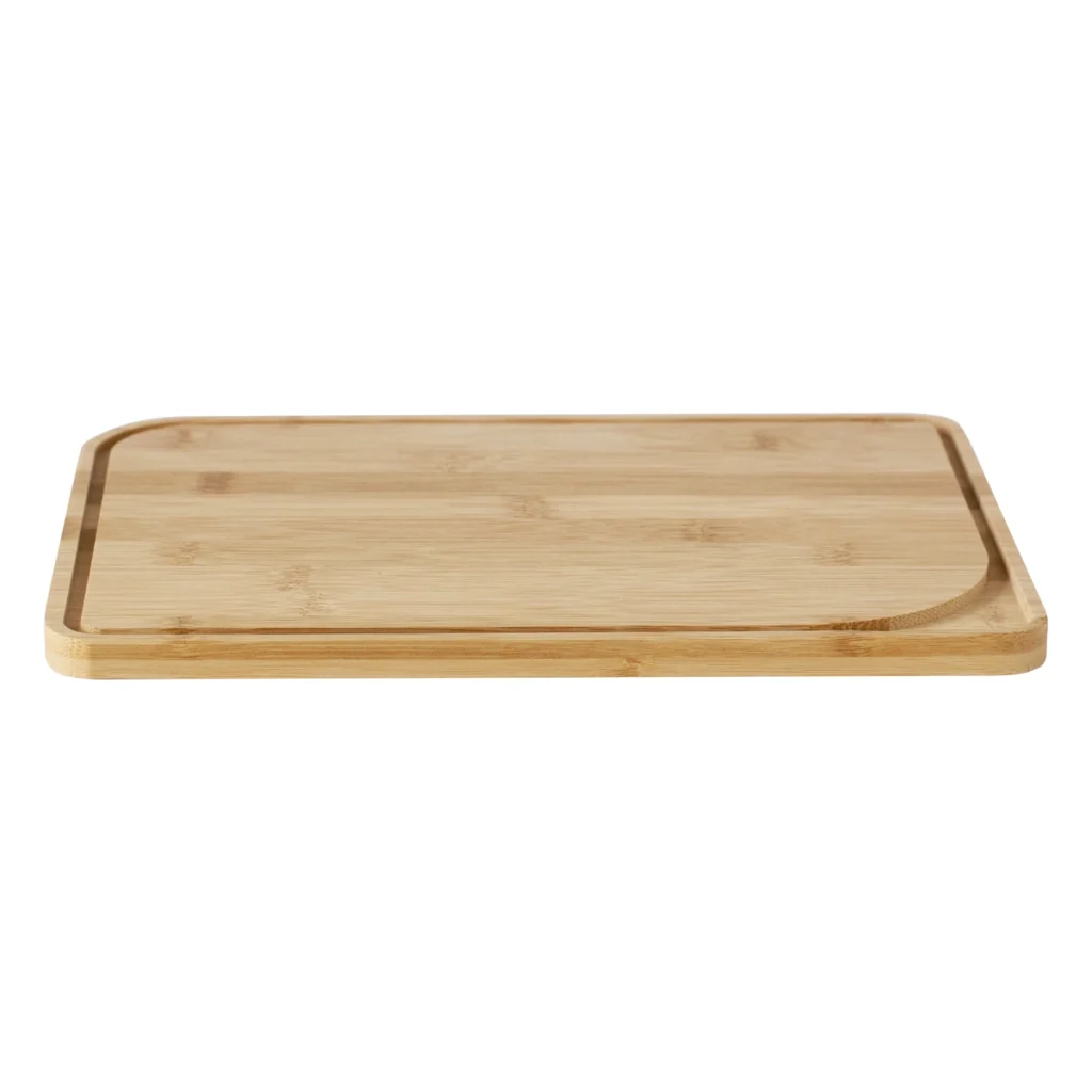 Tabla de cortar de bambú Pebbly pequeña en perspectiva