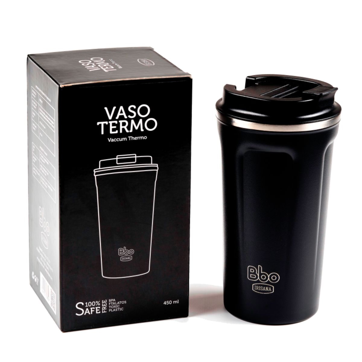 Vaso Termo Acero Inoxidable Negro