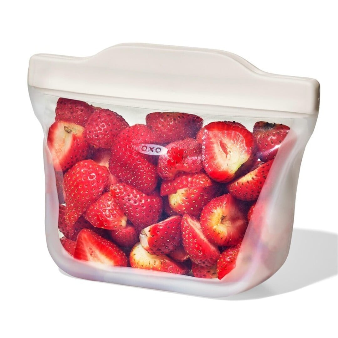 bolsa de silicona oxo con base 350 ml que se sostiene de pie