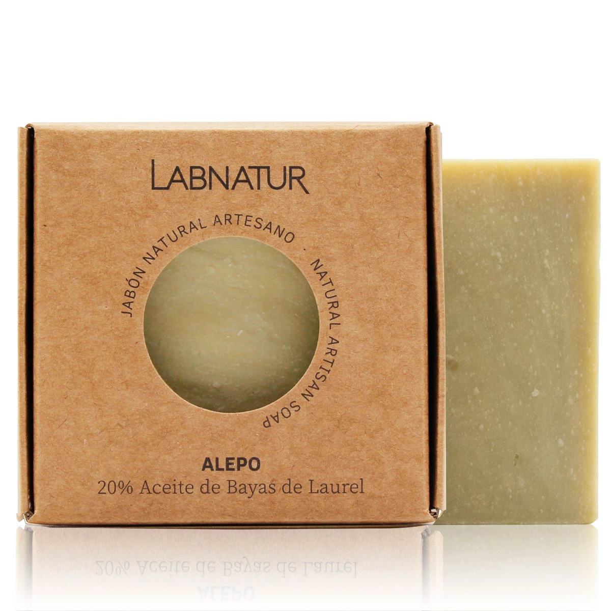 jabon de alepo 20 por ciento aceite de laurel labnatur en caja de carton kraft